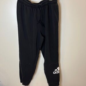 Adidas Black Joggers with White Logo